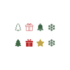 Minimal Christmas icon flat vector design.