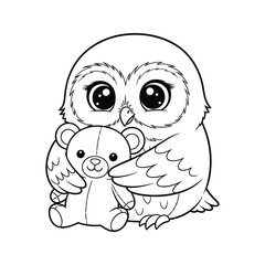 Obraz premium Adorable baby bird with bow tie Vector, illustration