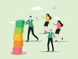 It symbolize competition, analytics, or partnership, with rising blocks representing progress, growth, and the pursuit of higher business goals.