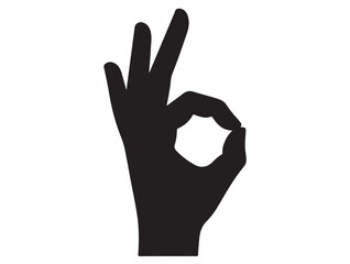 Obraz premium Monochrome Hand Gesture Graphic Icon on White Silhouette icon on white backgound.
