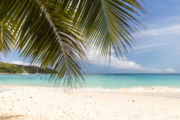 Anse Lazio, Praslin, Seychelles. A tranquil tropical beach scene