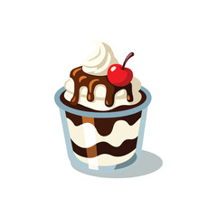 sundae chocolate with cherry topping