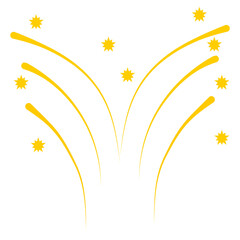 Gold fireworks vector illustration