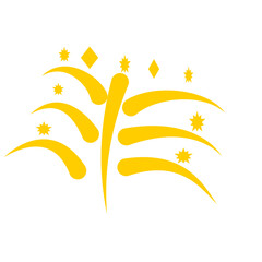 Gold fireworks vector illustration