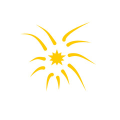 Gold fireworks vector illustration