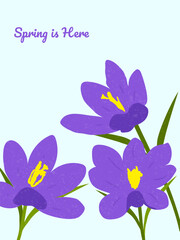 Spring is here. Hand drawn card for decoration spring times