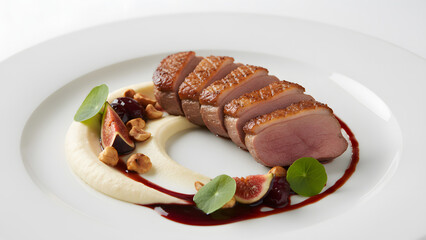 Savor the flavor of seared duck breast with fig sauce