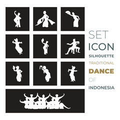traditional dance silhouette vector