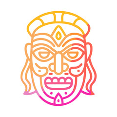 Neon Line Traditional Mask Icon