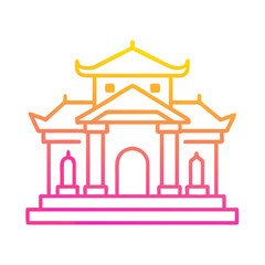 Neon Line Traditional Temple Icon