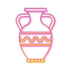 Neon Line Cultural Pottery Vase Icon