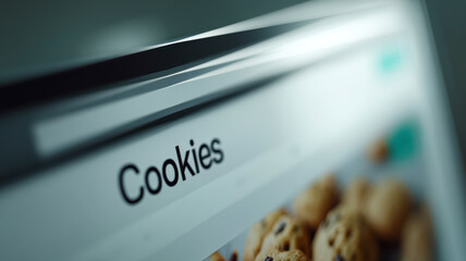 Web Browser Window Showing Cookies on Office Desk Computer