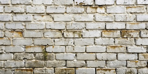 Weathered White Brick Wall Texture A Detailed Close-Up Shot Showing Age and Patina