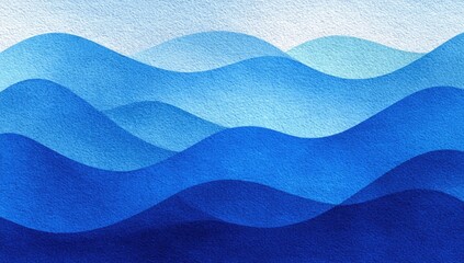 Abstract blue watercolor waves, gradients, flowing, artistic, ocean inspired