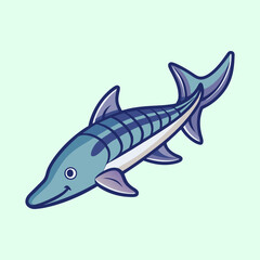 Obraz premium vector illustration of a sturgeon