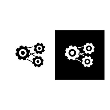 Lean Management icon black and white filled.