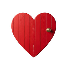 Red Heart Door Love Symbol  Romantic Entrance Concept