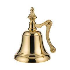 Ornate Golden Bell  Polished Metal Service  Desk Accent