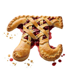 Delicious Pi Symbol Cherry Fruit Pie Pastry Baked Dessert