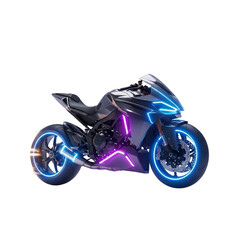 Futuristic Neon Motorcycle Design  Cyber Bike Concept Art