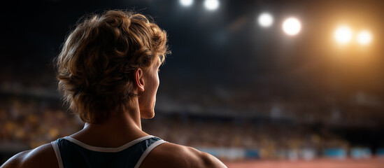 Faceless sports person wanting to start 2026 heavily defocused background anonymous athlete with concept of new professional achievements in 2026 success new ambitions challenge