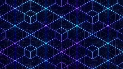 Abstract Futuristic Neon Geometric Technology Background