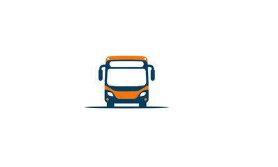 Minimal bus front view illustration icon in flat style isolated on white background for transport design, apps, branding, and modern graphics