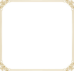 Obraz premium Ornate vintage gold frame borders with floral swirls, classic decorative elements for certificates, wedding invitations and greeting cards, vector set isolated on white