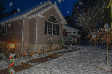 lamp post with Christmas decoration