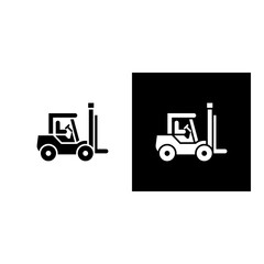 Fototapeta premium Forklift icon black and white filled.