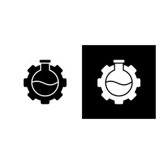 Chemical icon black and white filled.