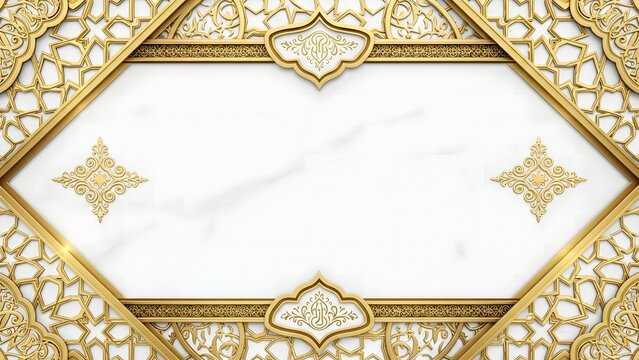Elegant gold and white Islamic geometric pattern background