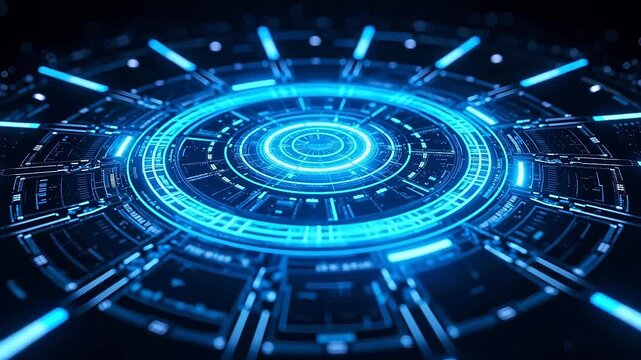 Futuristic blue digital interface