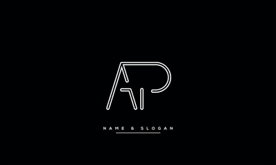 AP, PA, A, P Abstract Letters Logo Monogram