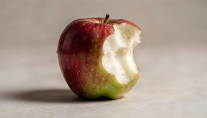 Single apple with bite taken