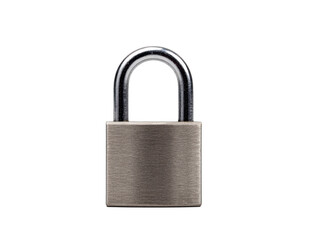 Fototapeta premium Metal padlock security lock steel shackle isolated on transparency background safety concept protection secure closed metallic simple design vertical orientation