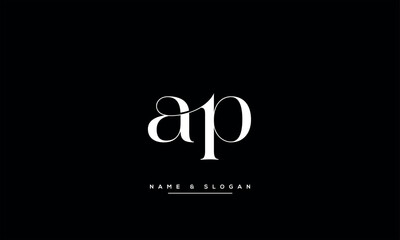 AP, PA, A, P Abstract Letters Logo Monogram