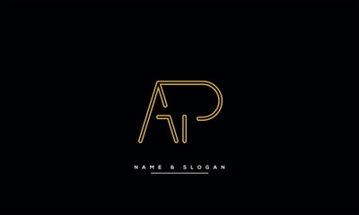 AP, PA, A, P Abstract Letters Logo Monogram