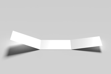 A4 Landscape Tri Fold Brochure Mockup in Perspective View on Neutral Background