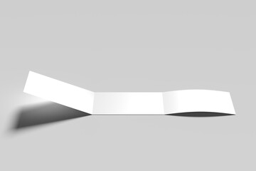 A4 Landscape Tri Fold Brochure Mockup in Perspective View on Neutral Background