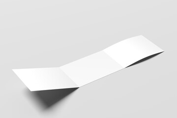 A4 Landscape Tri Fold Brochure Mockup in Perspective View on Neutral Background