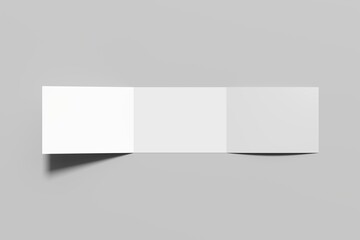 A4 Landscape Tri Fold Brochure Mockup in Perspective View on Neutral Background