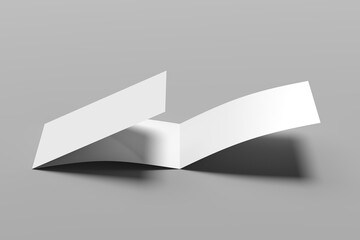 A4 Landscape Tri Fold Brochure Mockup in Perspective View on Neutral Background