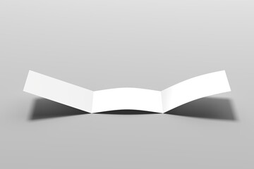 A4 Landscape Tri Fold Brochure Mockup in Perspective View on Neutral Background