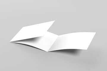 A4 Landscape Tri Fold Brochure Mockup in Perspective View on Neutral Background