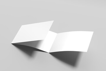 A4 Landscape Tri Fold Brochure Mockup in Perspective View on Neutral Background