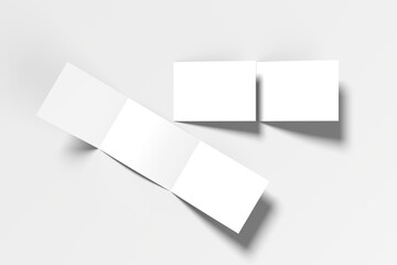 Professional Landscape Tri-Fold Brochure Mockup in Perspective View on Neutral Background