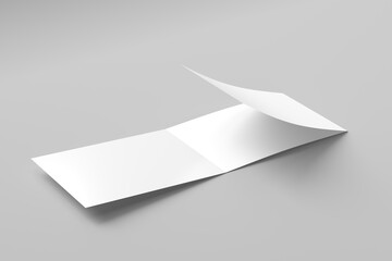 A4 Landscape Tri Fold Brochure Mockup in Perspective View on Neutral Background