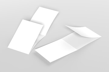 Professional Landscape Tri-Fold Brochure Mockup in Perspective View on Neutral Background