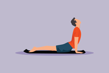Physical activity people warm up yoga. Physical Activity Concept. Colored flat vector illustration isolated